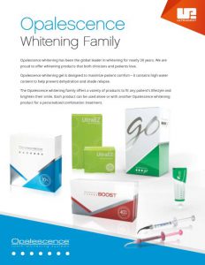 Opalescence Whitening Family Comprehensive Sales Sheet