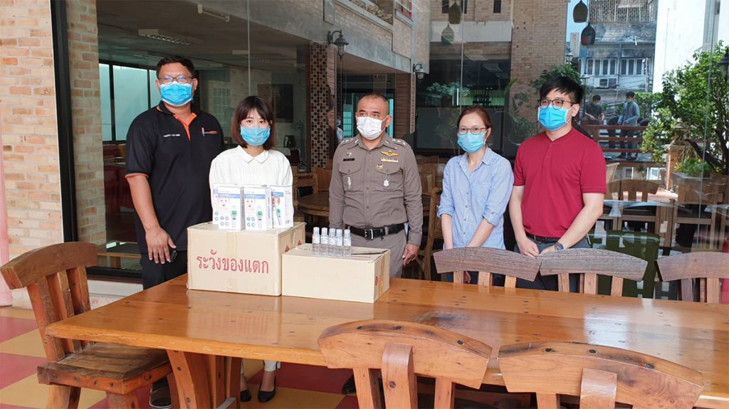 NUDENT provides "Thermometer and Hand Sanitizer" to Royal Thai Police for using in COVID-19 operation